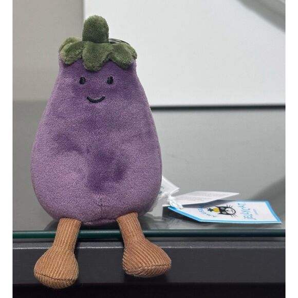 Jellycat Amuseables Vivacious EGGPLANT Bag Charm Keychain-Brand New & Authentic! - Picture 2 of 7